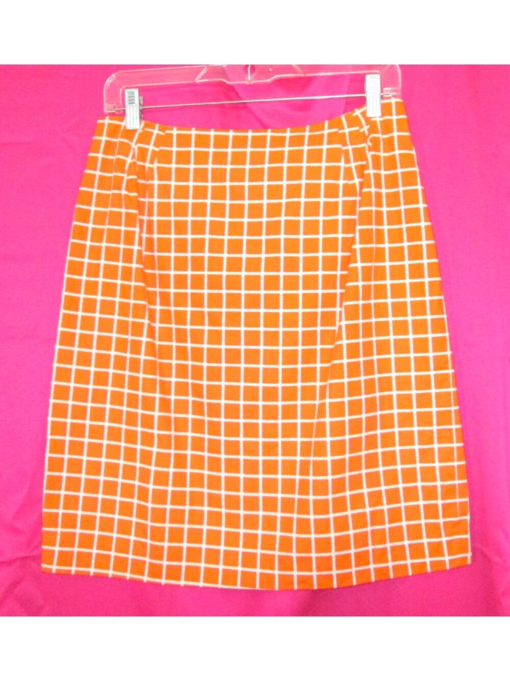 1960s vintage mod plaid orange white mini skirt size medium large